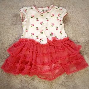 6M Little Me Girls Cherry Tutu Onesie